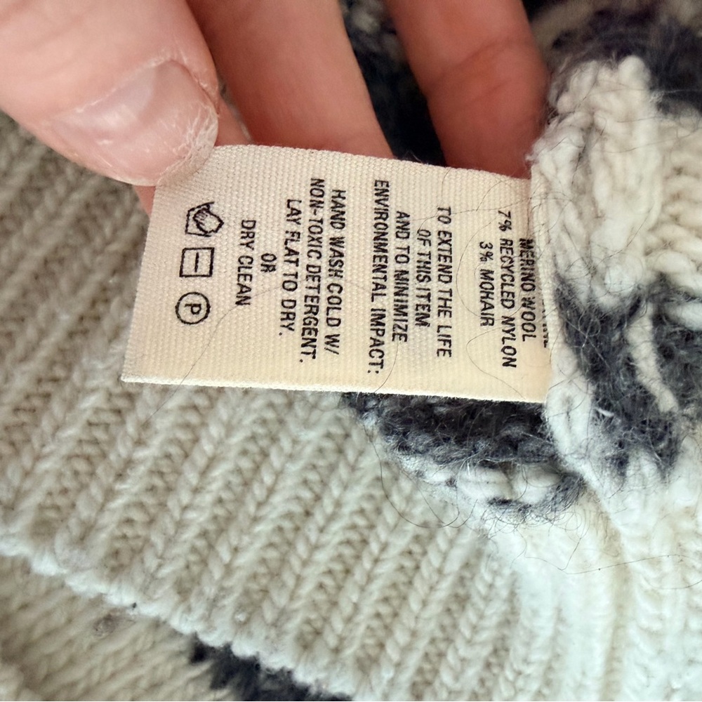 Alex Mill Raya Black Cream Striped Rollneck Sweater XS - Picture 5 of 6